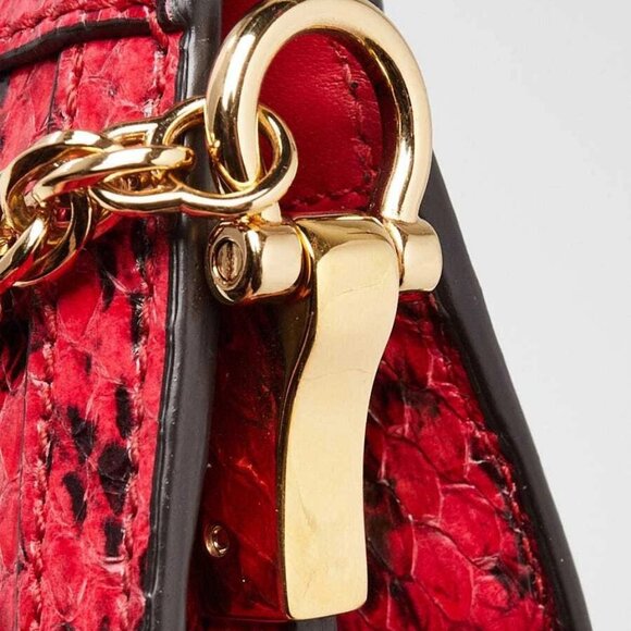 Gucci Red Snakeskin Ophidia Small Shoulder Bag - Picture 6 of 11